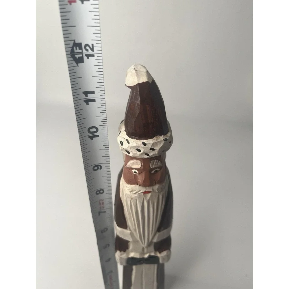 Vintage 1990's Wood Santa 11.5